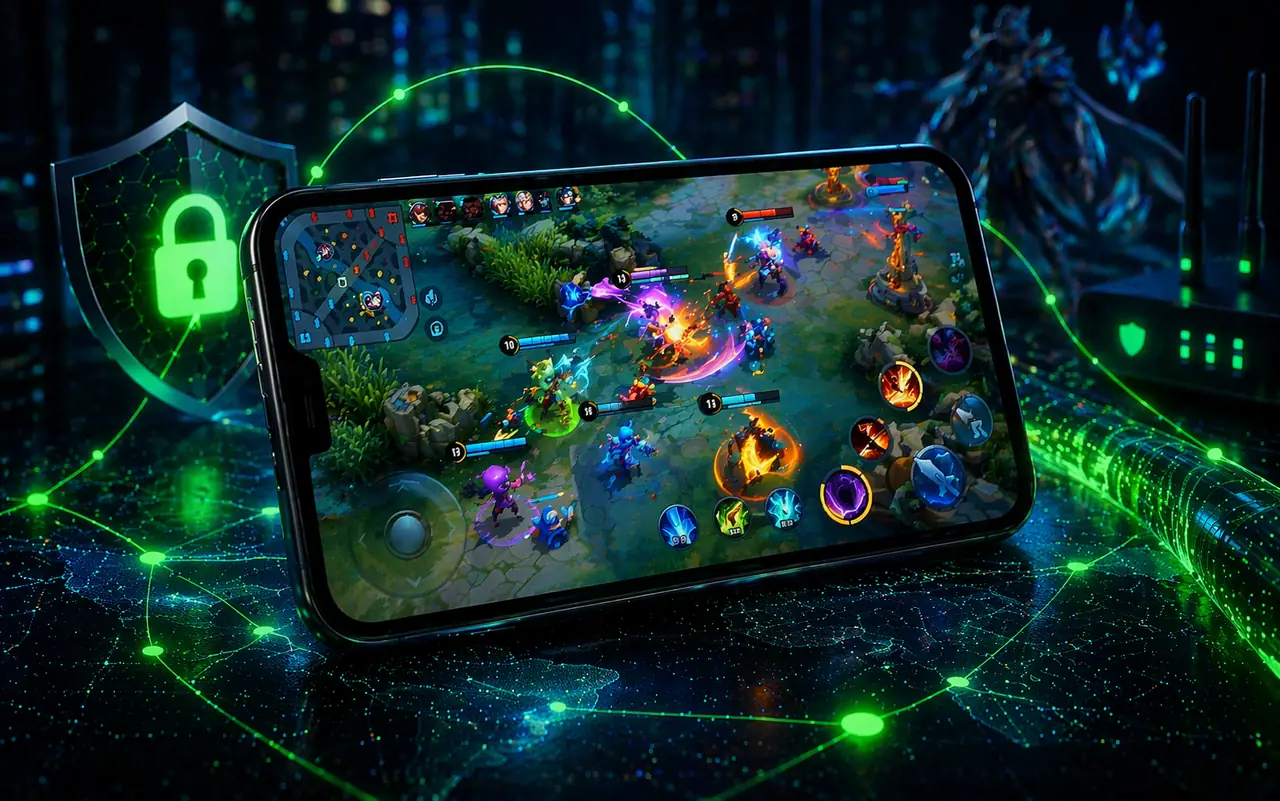 VPN для Mobile Legends на смартфоне с проверкой матчмейкинга, боёв и стабильного маршрута